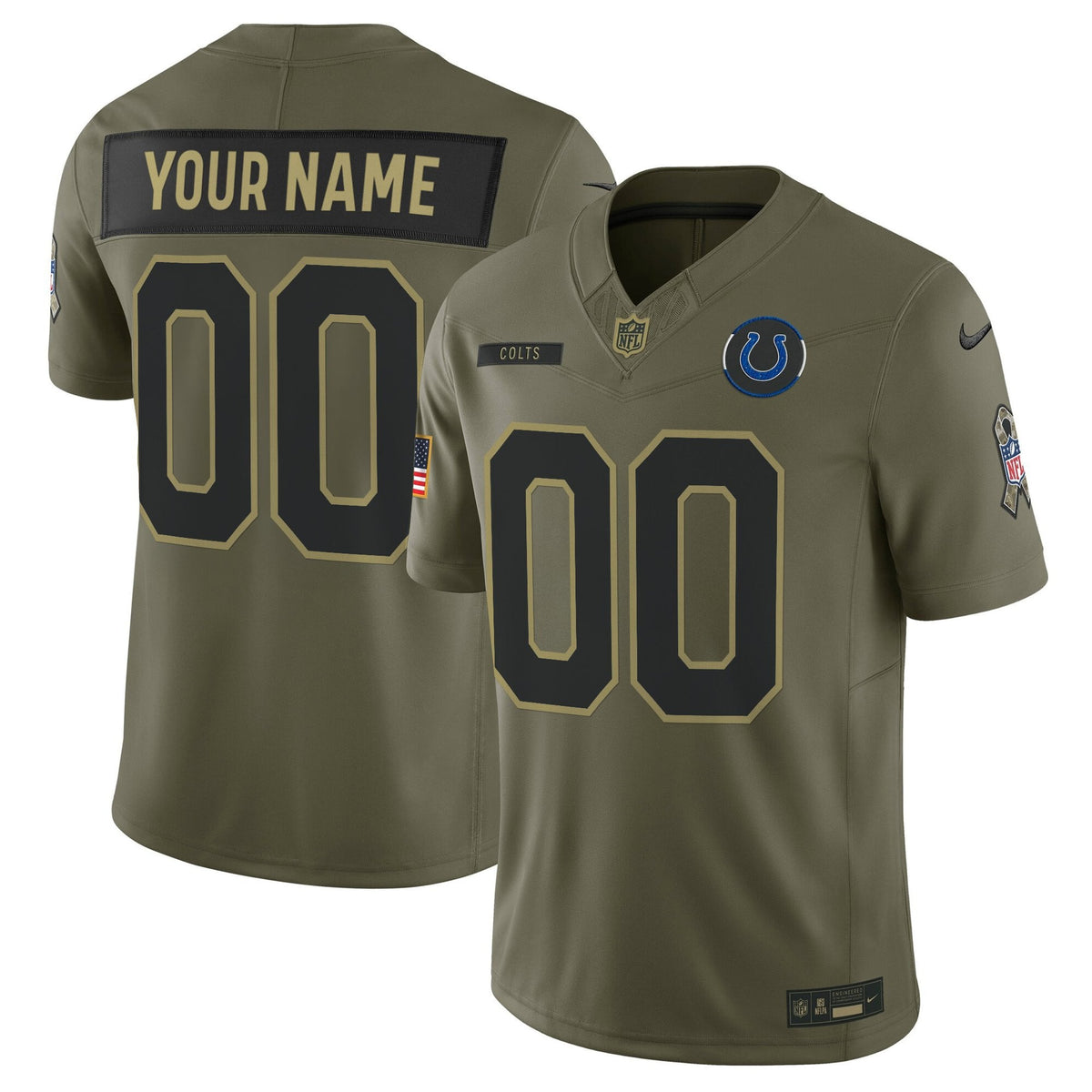 Indianapolis Colts 2025 Salute to Service Vapor Limited Custom Jersey - All Stitched