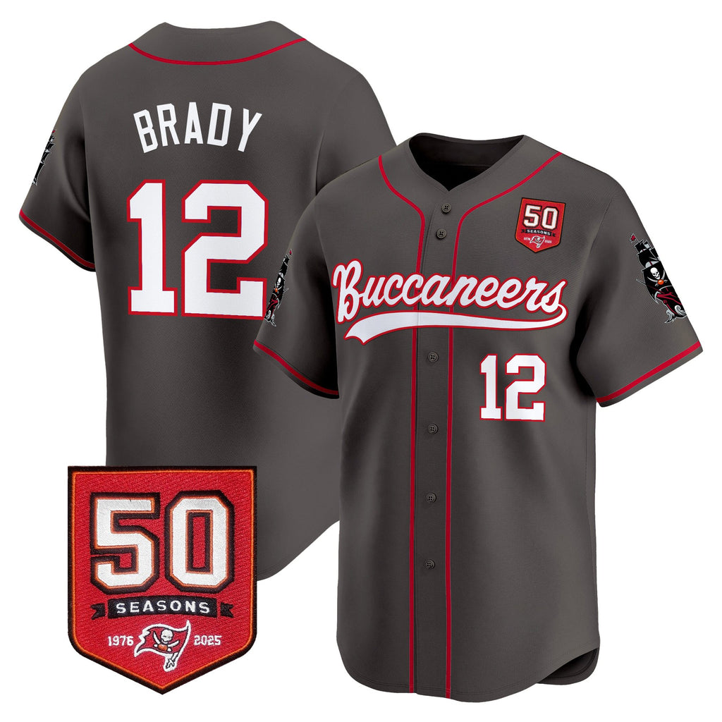 Men's Tampa Bay Buccaneers 50th Season Patch Vapor Baseball Jersey - All Stitched