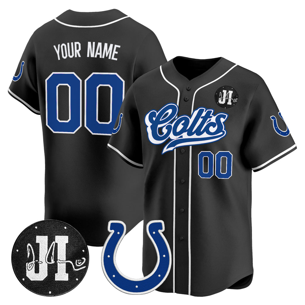 Indianapolis Colts 2025 Jim Irsay Patch Vapor Baseball Custom Jersey - All Stitched