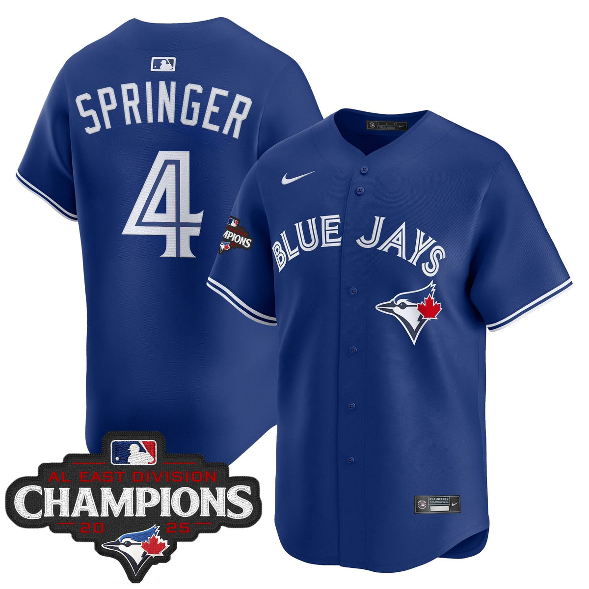 Men's Toronto Blue Jays 2025 AL East Division Champions Vapor Premier Limited Jersey - All Stitched