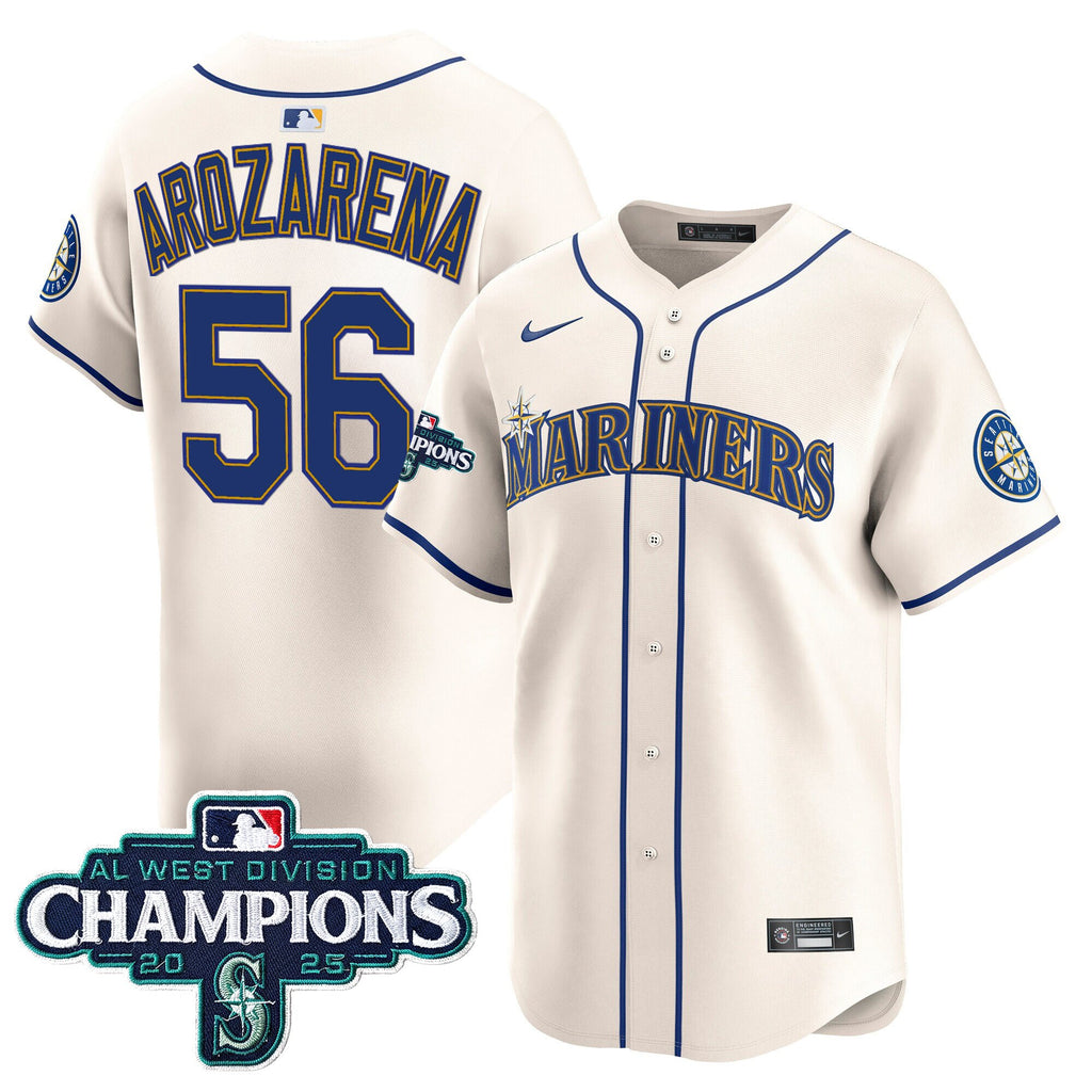 Men's Seattle Mariners 2025 AL West Division Champions Vapor Premier Jersey - All Stitched