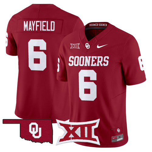 #6 Baker Mayfield Oklahoma Sooners Vapor Limited Jersey - All Stitched