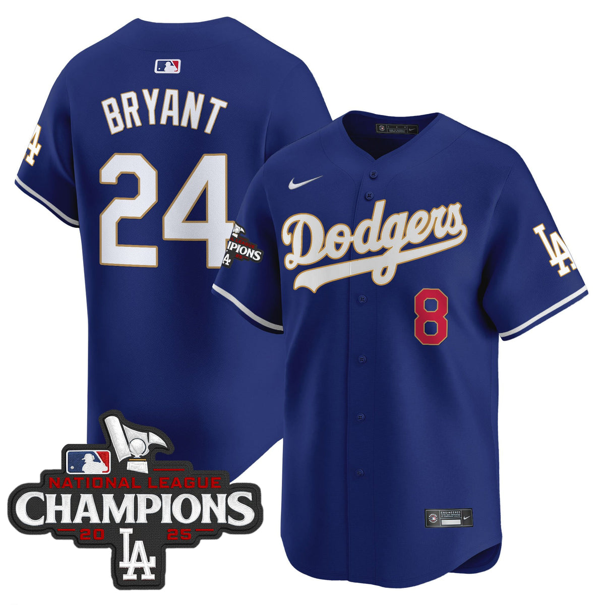 Men's Dodgers 2025 National League Champions Vapor Premier Limited Jersey - All Stitched