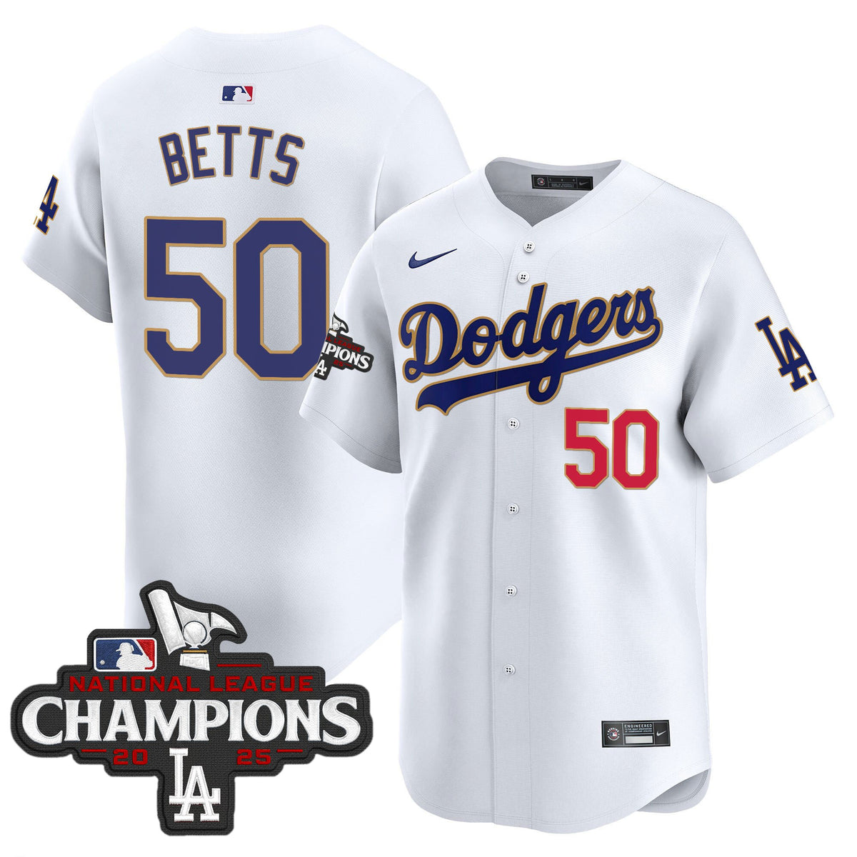 Men's Dodgers 2025 National League Champions Vapor Premier Limited Jersey - All Stitched