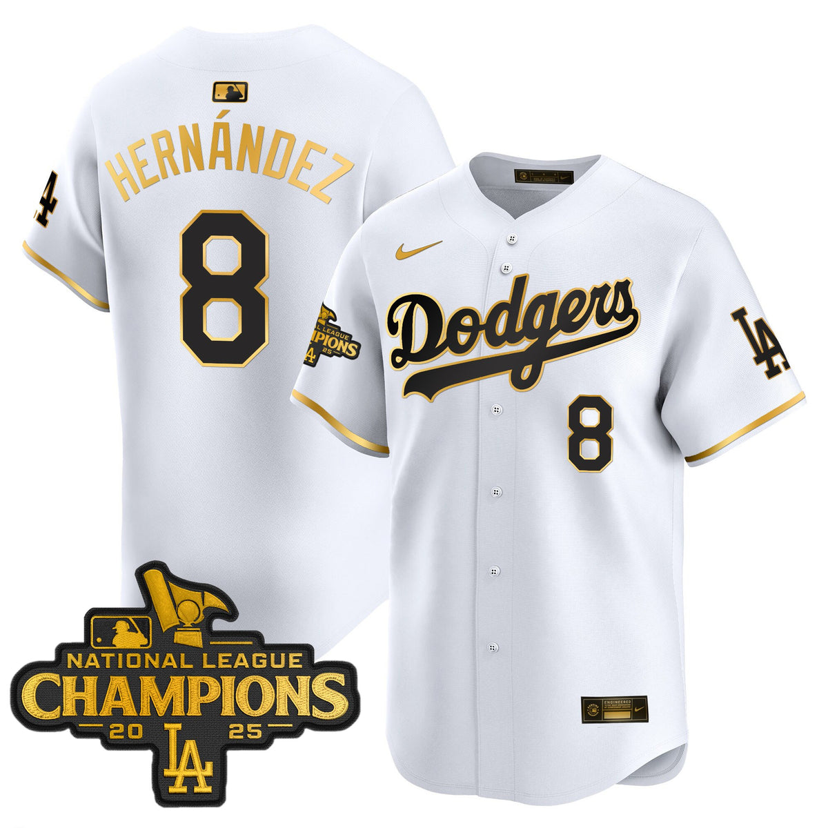 Men's Dodgers 2025 National League Champions Vapor Premier Limited Jersey - All Stitched