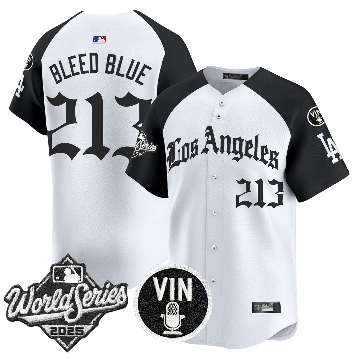 Men's Dodgers 2025 World Series Vapor Premier Limited Jersey - LA Gothic Edition - All Stitched