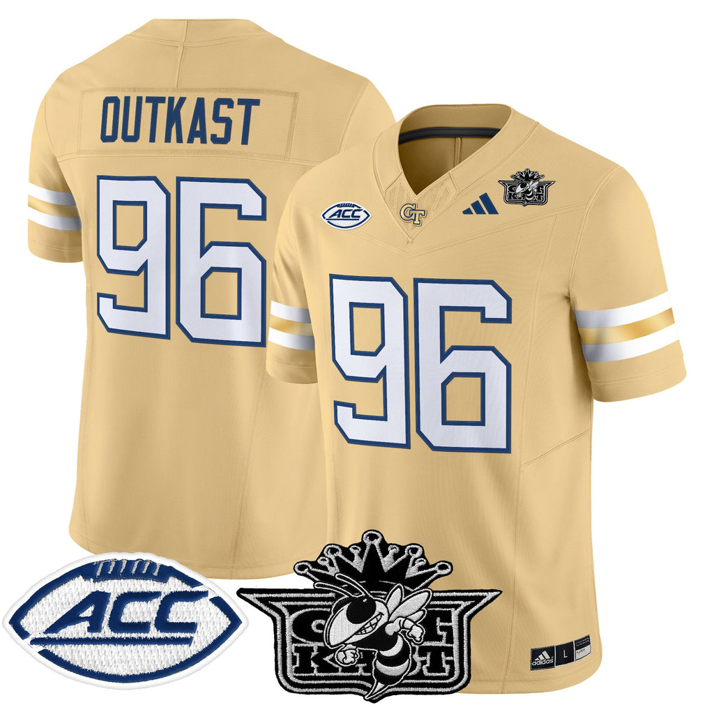 Men's Outkast x Georgia Tech Yellow Jackets 2025 Vapor Limited Jersey - All stitched