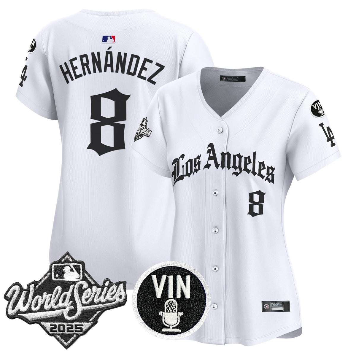 Women's Dodgers 2025 World Series Vapor Premier Limited Jersey - LA Gothic Edition - All Stitched