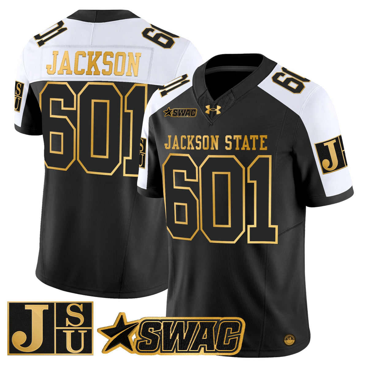Men's Jackson State Tigers 2025 Gold Vapor Limited Jersey - All Stitched
