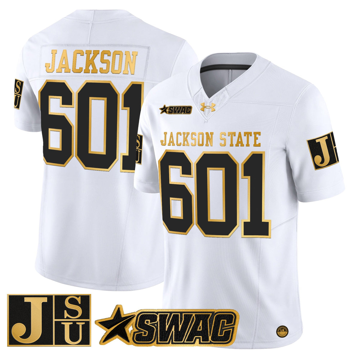 Men's Jackson State Tigers 2025 Gold Vapor Limited Jersey - All Stitched