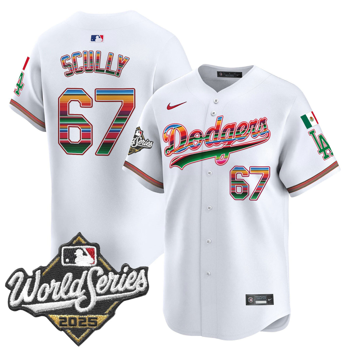Men's Dodgers Mexico 2025 World Series Vapor Premier Limited Jersey - All Stitched