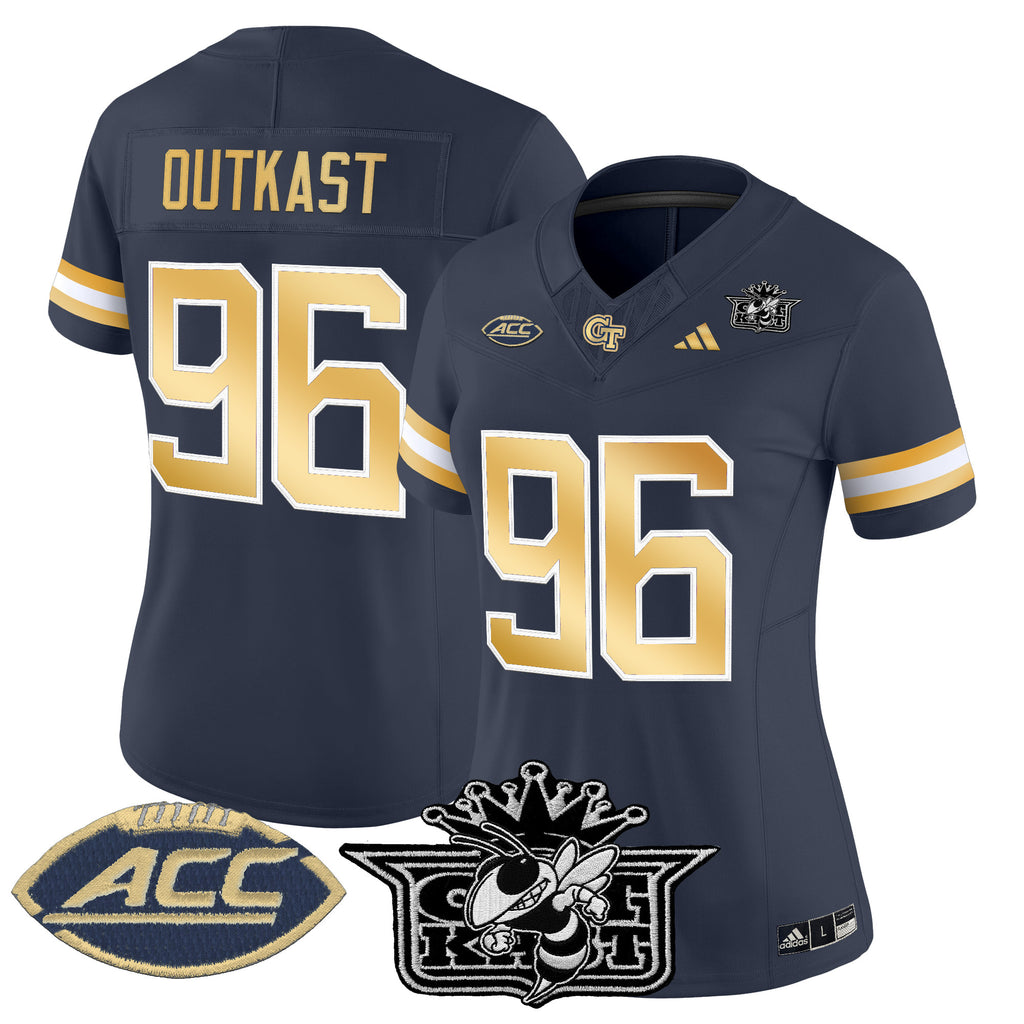 Women's Outkast x Georgia Tech Yellow Jackets 2025 Vapor Limited Jersey - All stitched