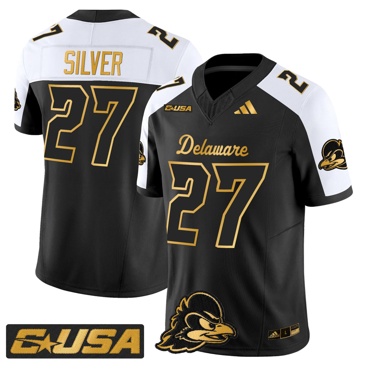 Men's Delaware Blue Hens 2025 Gold Vapor Limited Jersey - All Stitched