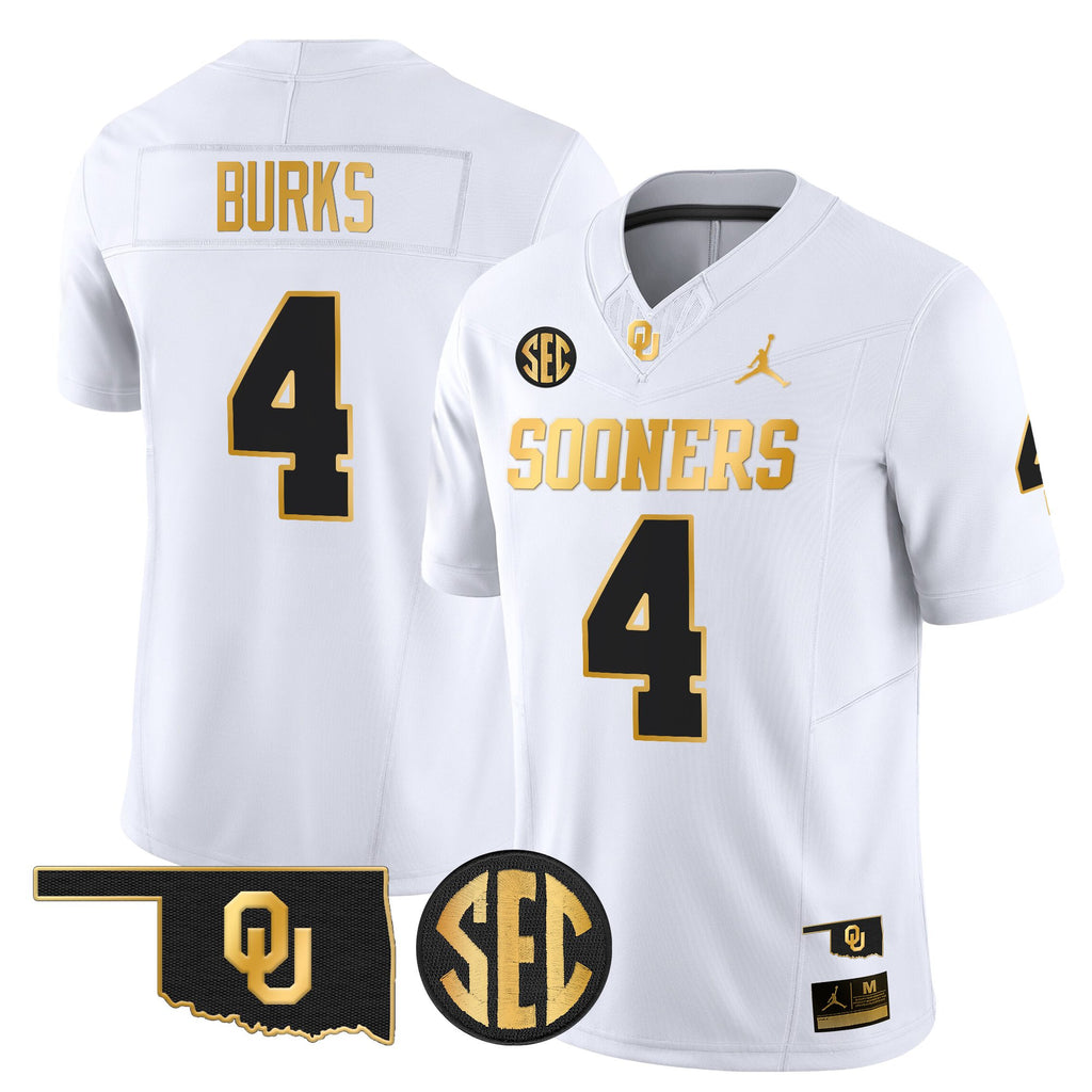 Men's Oklahoma Sooners 2025 Gold Vapor Limited Jersey - All Stitched