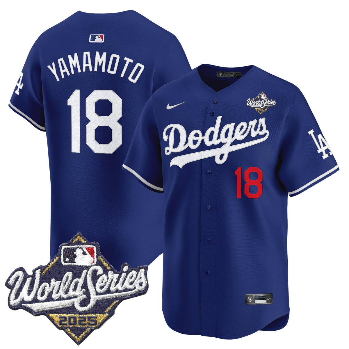 Men's Dodgers 2025 World Series Vapor Premier Limited Jersey V2 - All Stitched