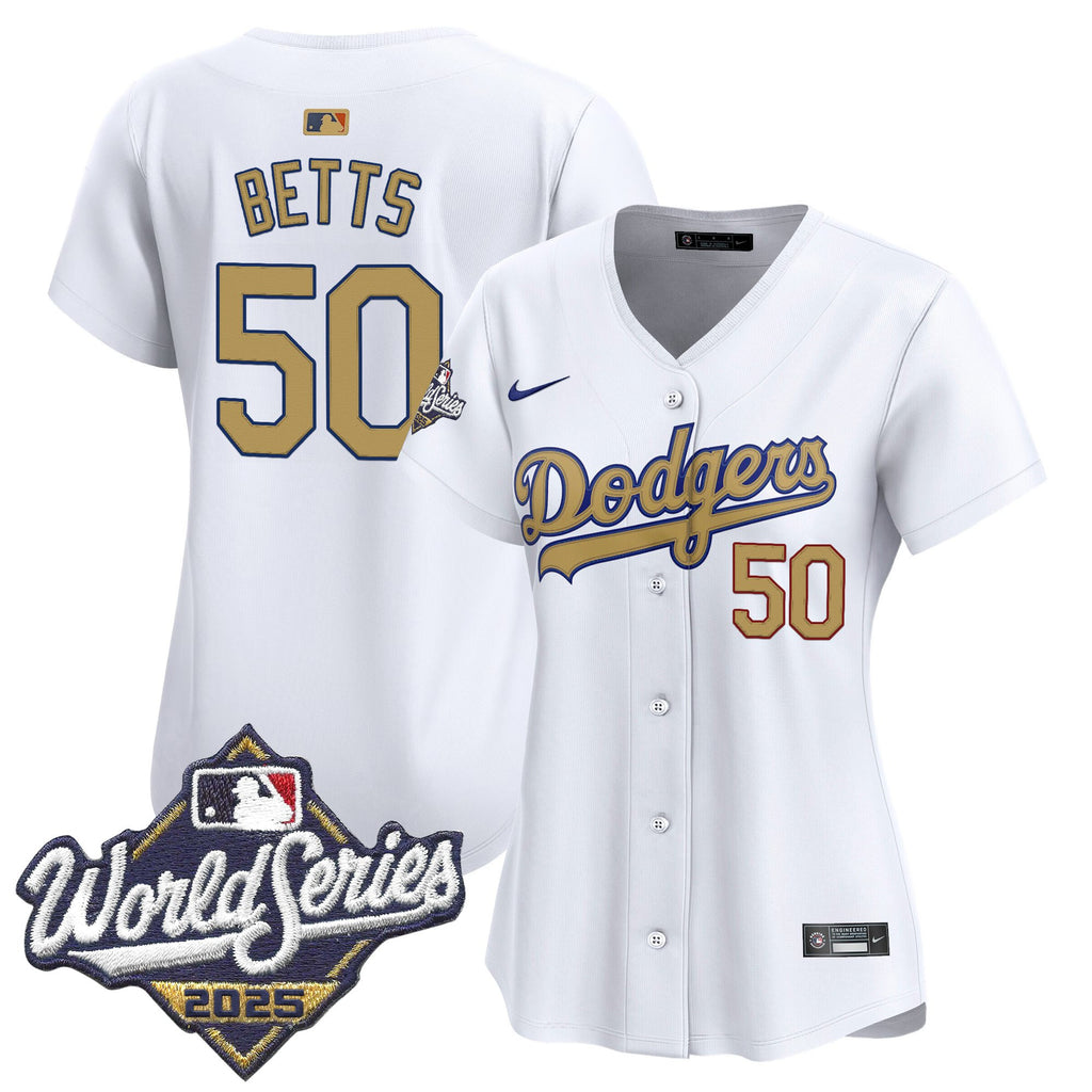 Dodgers 2025 World Series Gold Vapor Premier Limited Jersey - All Stitched