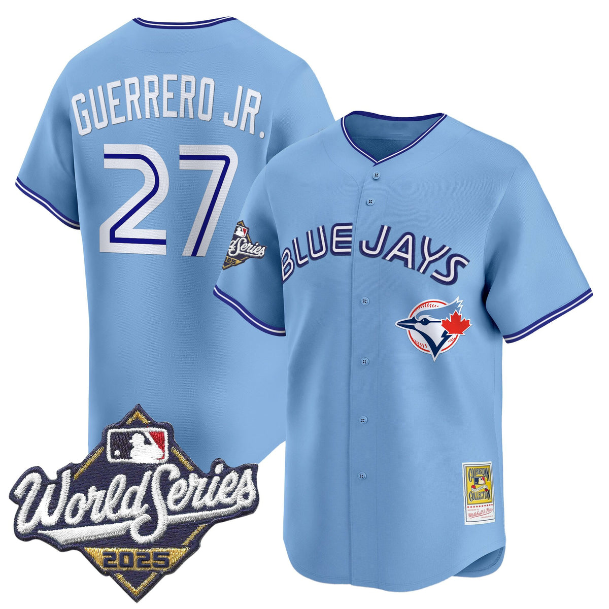Men's Toronto Blue Jays Throwback Vapor Premier Limited Jersey - 2025 World Series Patch - All Stitched