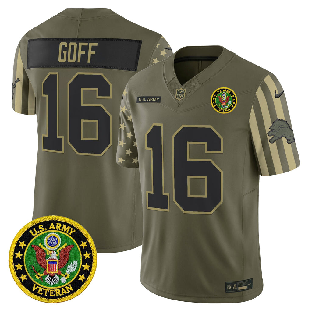 Men's Detroit Lions x U.S. Military Veteran Vapor Limited Jersey - All Stitched