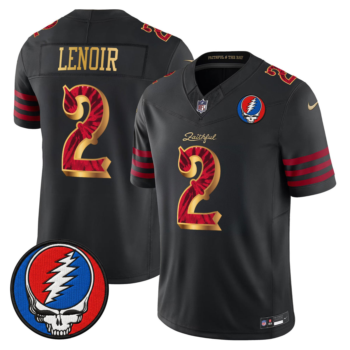Men's San Francisco 49ers x Grateful Dead Rivalries Vapor Limited Jersey - Rivalries Edition - All Stitched
