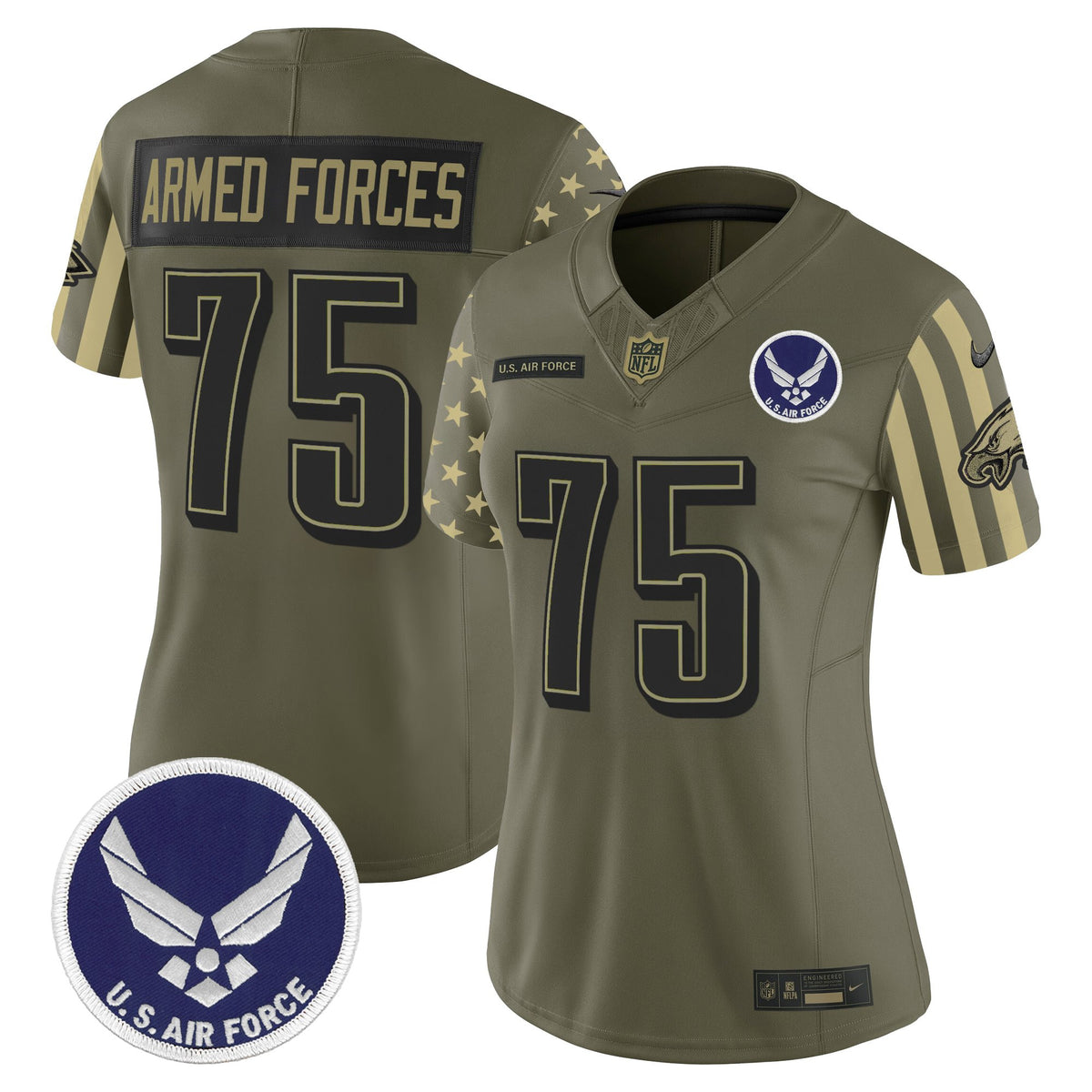 Women's Philadelphia Eagles x U.S. Military Veteran Vapor Limited Jersey - All Stitched