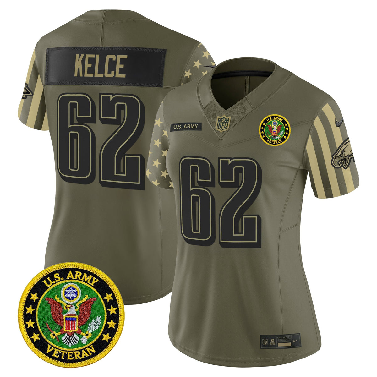 Women's Philadelphia Eagles x U.S. Military Veteran Vapor Limited Jersey - All Stitched