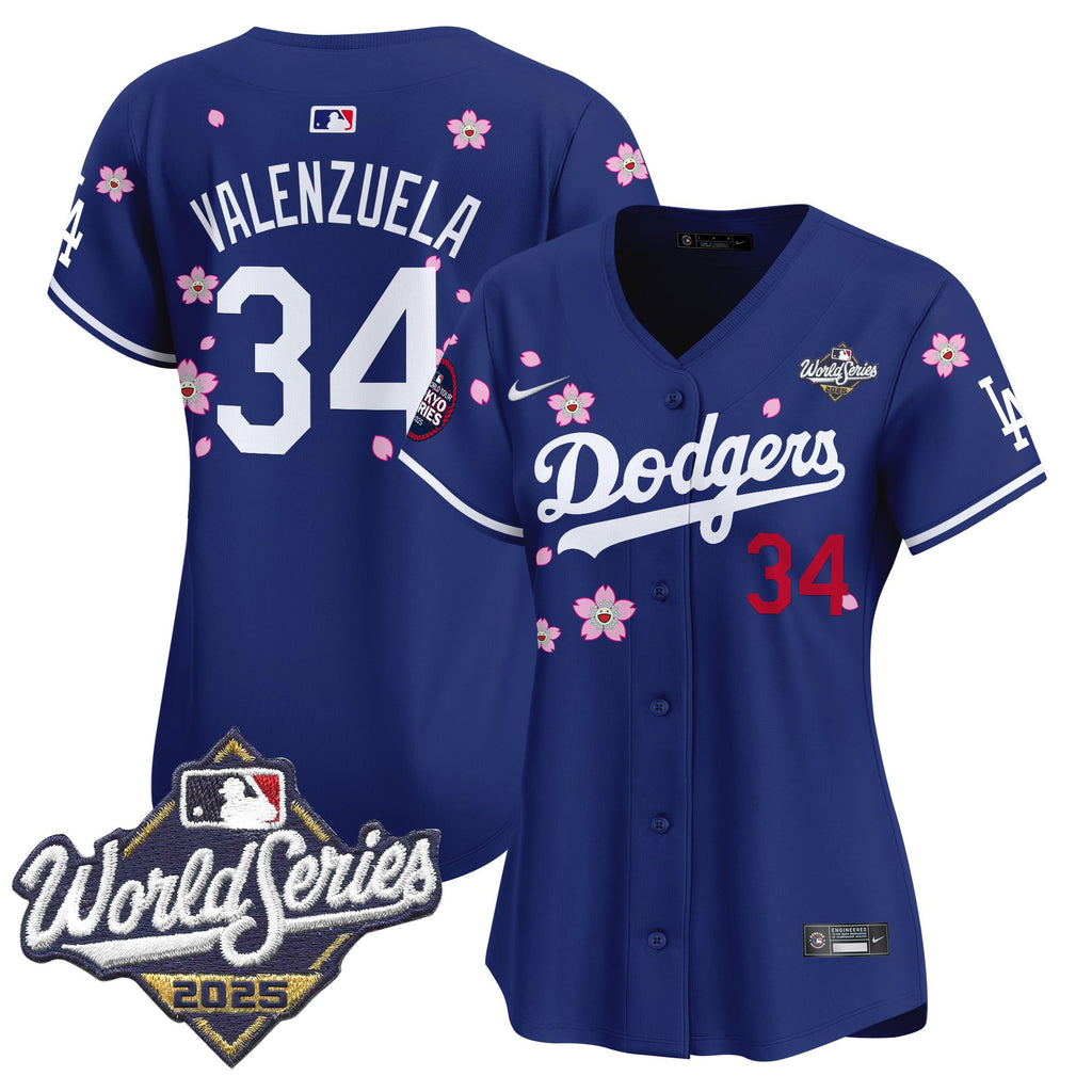 Women's Dodgers 2025 World Series x Tokyo Series Vapor Premier Limited Jersey V2 - Stitched