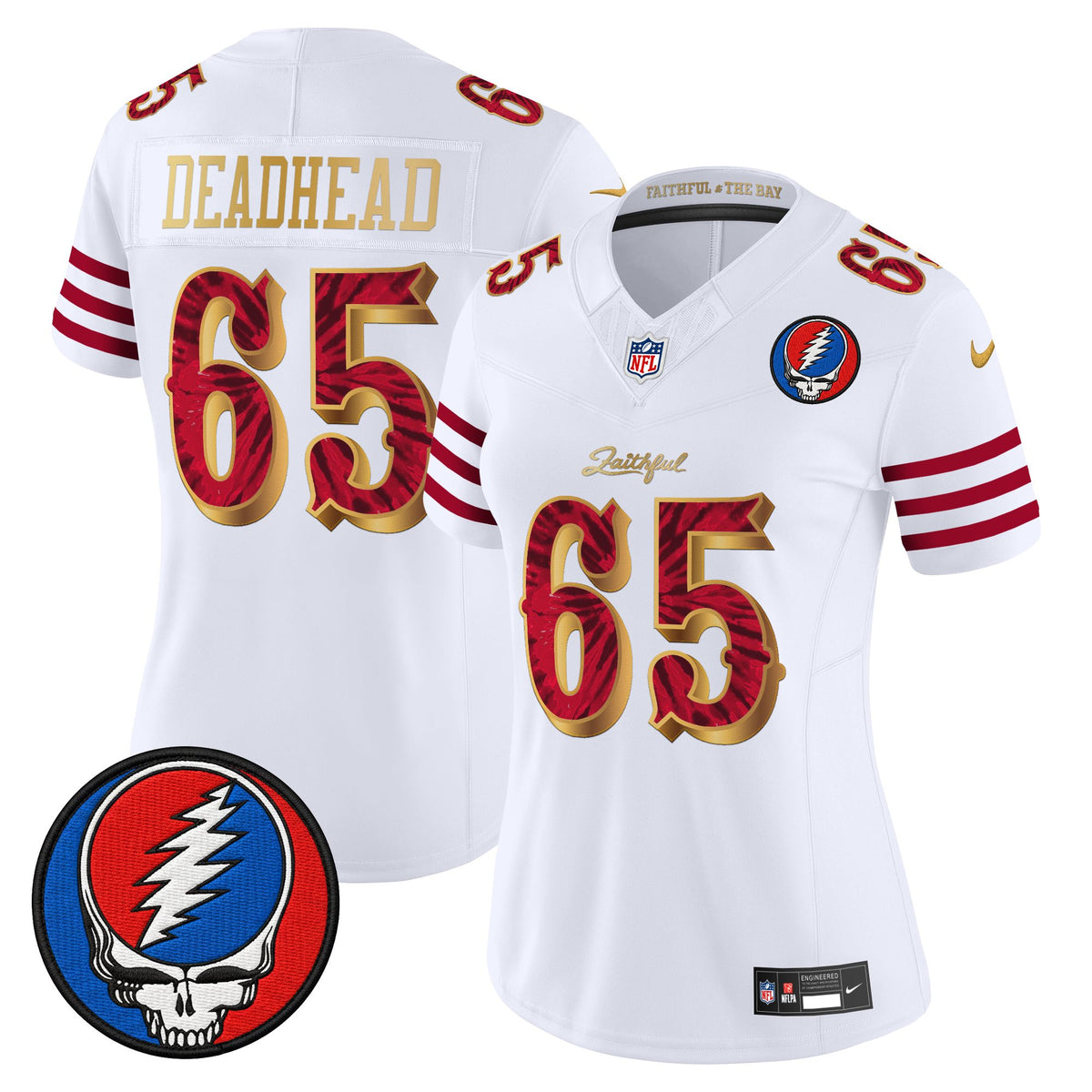 Women's San Francisco 49ers x Grateful Dead Rivalries Vapor Limited Jersey - Rivalries Edition - All Stitched