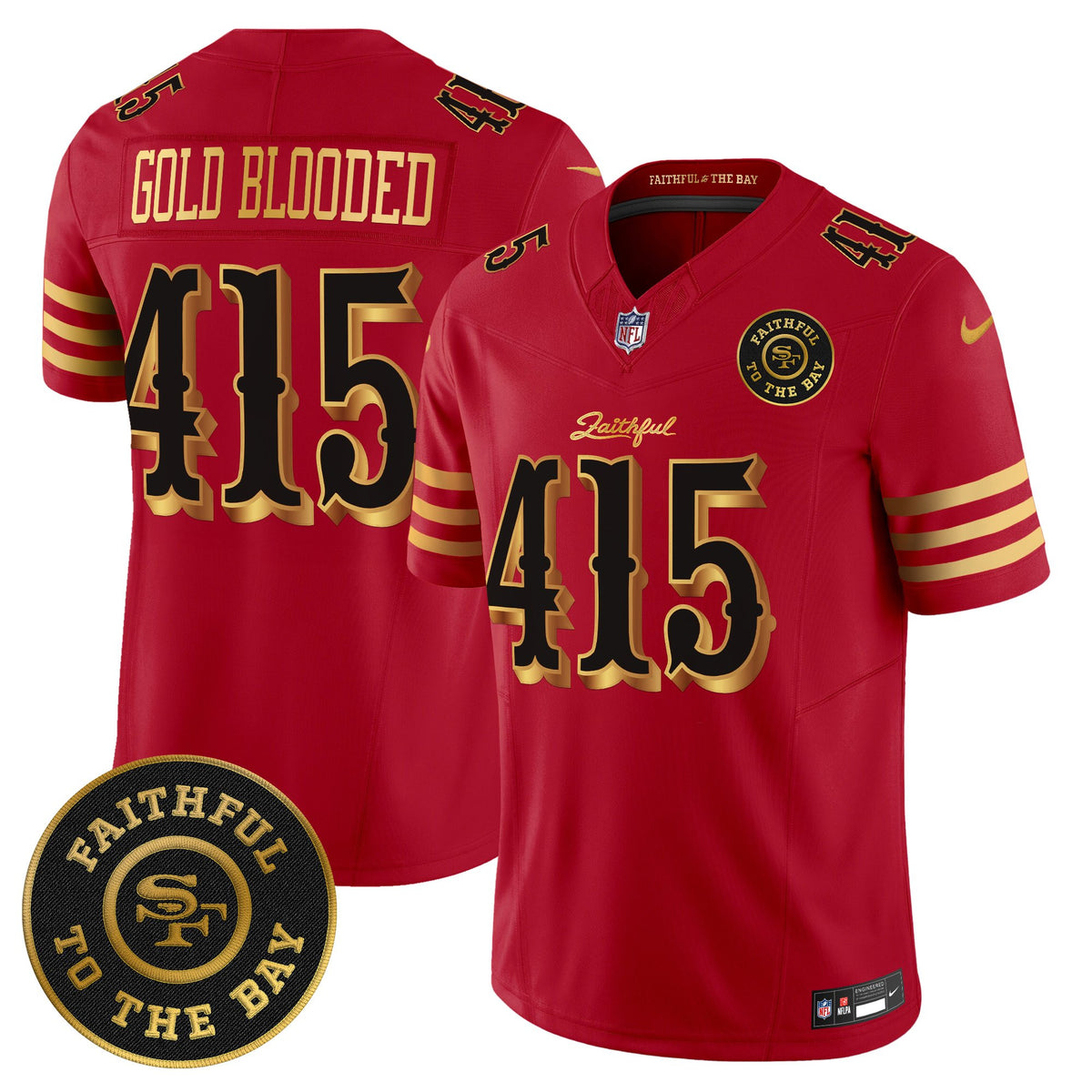 Men's 49ers “Rivalries” Vapor Limited Jersey - Faithful To The Bay Patch - All Stitched