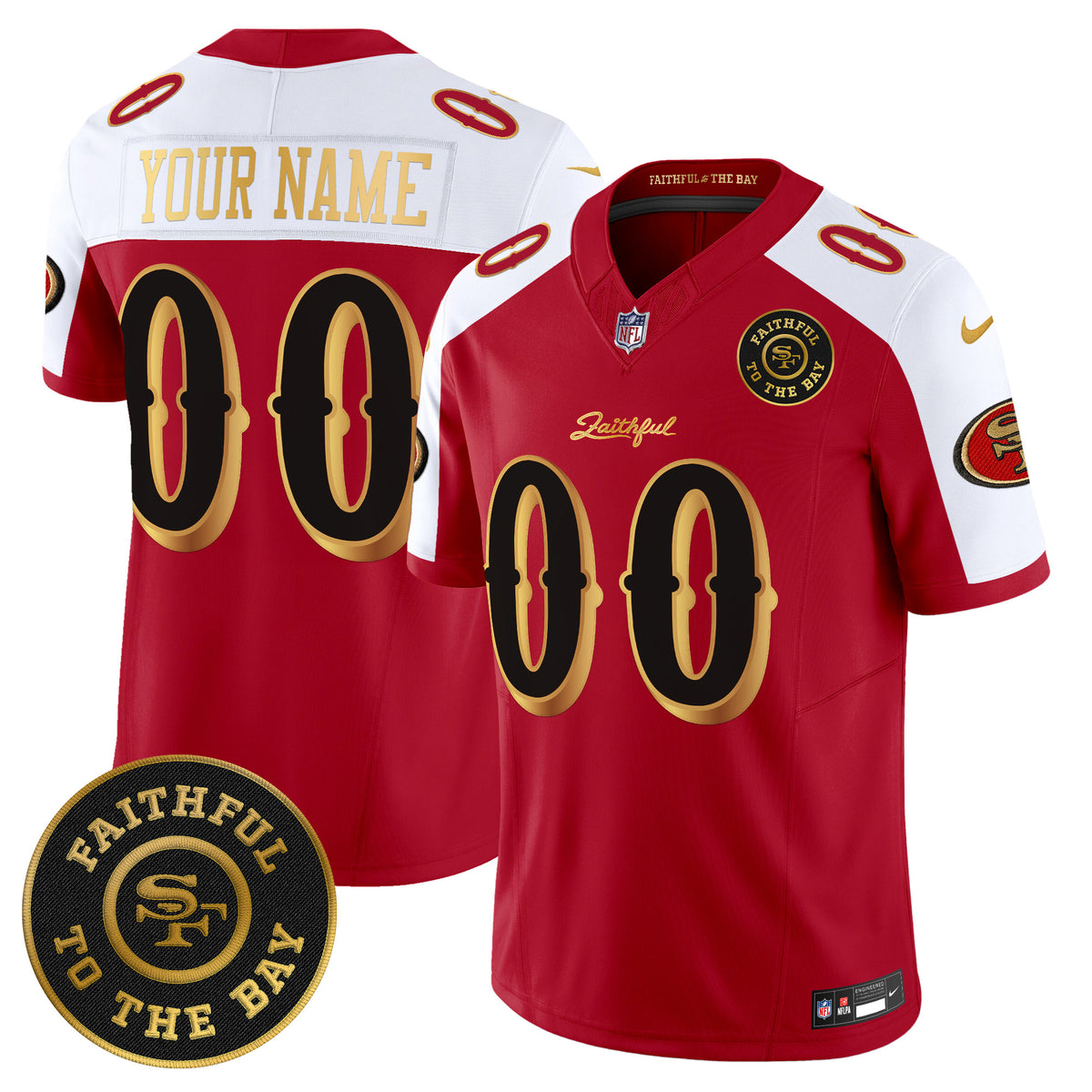 49ers “Rivalries” Vapor Limited Custom Jersey - Faithful To The Bay Patch - All Stitched