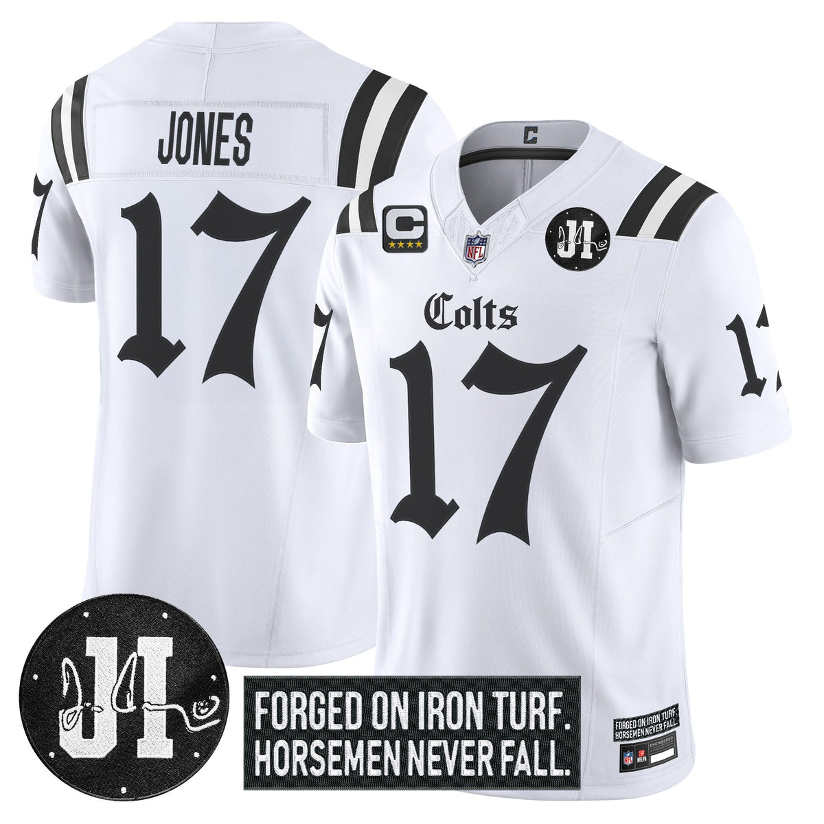 Men's Indianapolis Colts 2025 'Gothic Iron Hoof Edition' Vapor Limited Jersey - Jim Irsay Patch - All Stitched