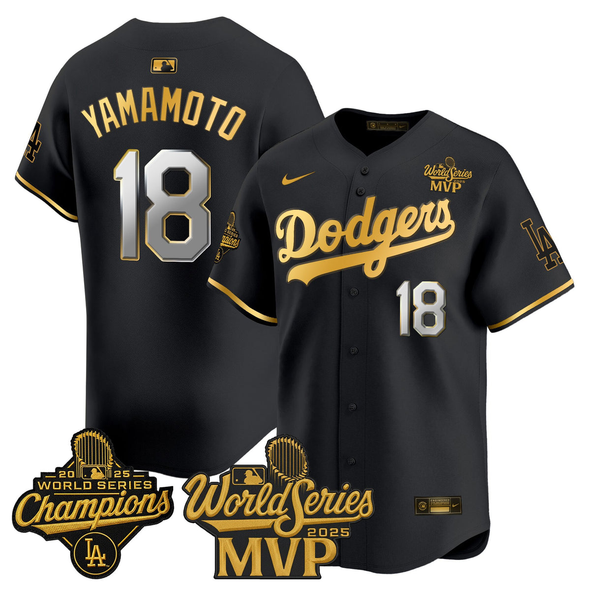 #18 Yoshinobu Yamamoto 2025 World Series MVP Vapor Premier Limited Jersey - All Stitched