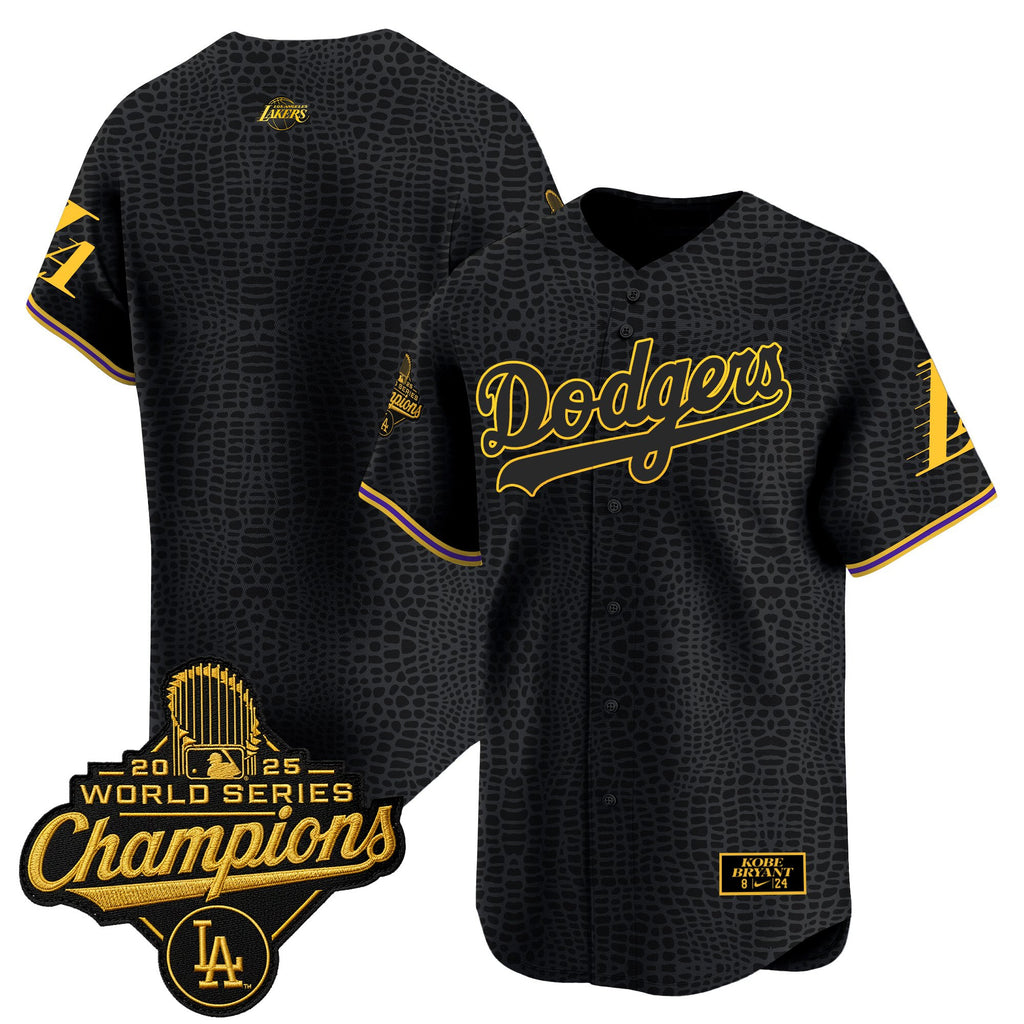 Men's Dodgers 2025 World Series Champions Mamba Vapor Premier Limited Jersey - All Stitched