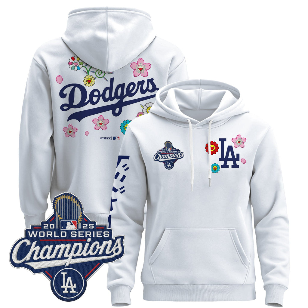 Men's Los Angeles Dodgers x Takashi Murakami Pullover Hoodie - 2025 World Series Champions Patch - Stitched
