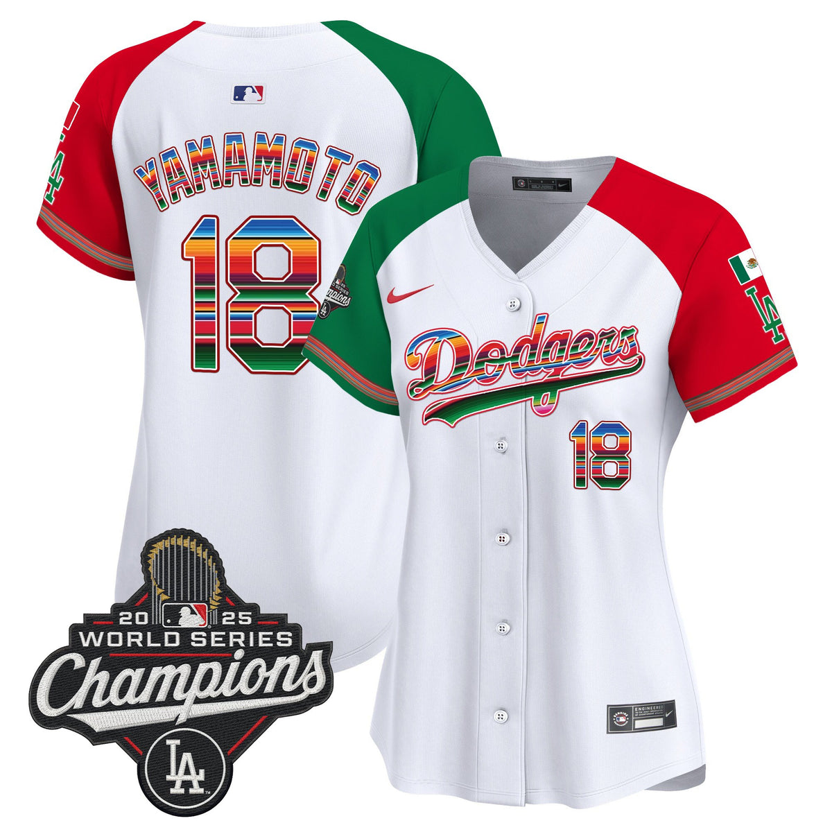Women's Dodgers Mexico 2025 World Series Champions Vapor Premier Limited Jersey - All Stitched