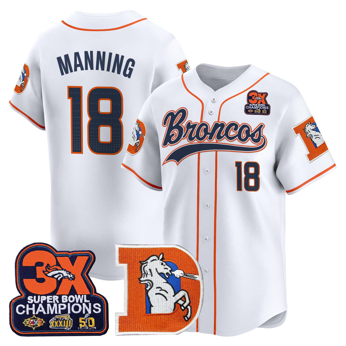 Men's Denver Broncos Throwback Vapor Baseball Jersey - All Stitched