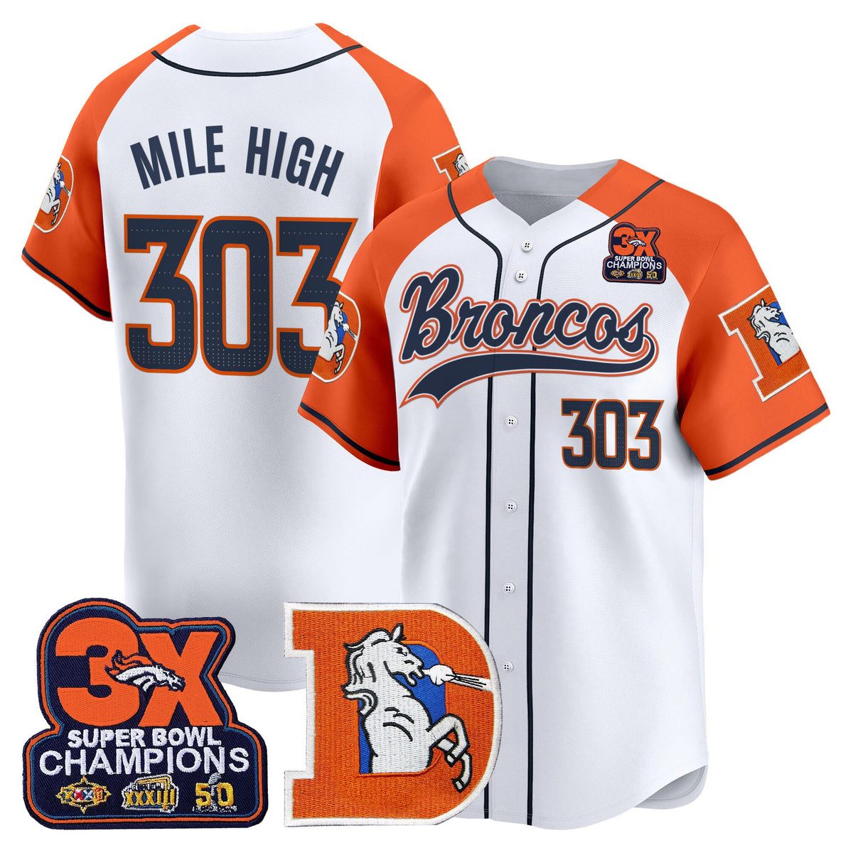 Men's Denver Broncos Throwback Vapor Baseball Jersey - All Stitched