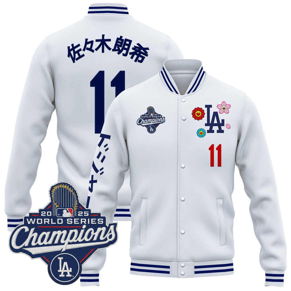 Men's Los Angeles Dodgers x Takashi Murakami Jacket - 2025 World Series Champions Patch - Printed