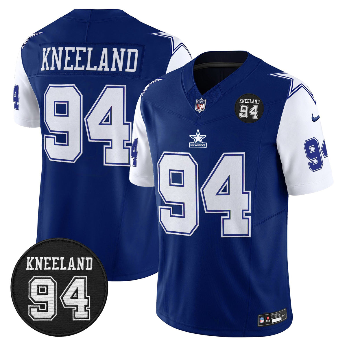 Men's Dallas Cowboys #94 Marshawn Kneeland Memorial Patch Vapor Limited Jersey - All Stitched
