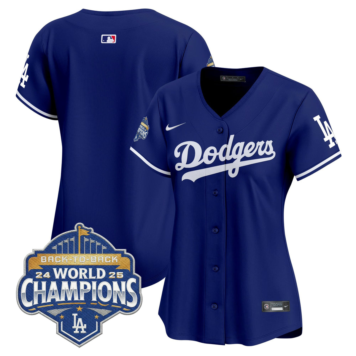 Women's Dodgers 2025 Back-To-Back Champions Vapor Premier Limited Jersey - All Stitched