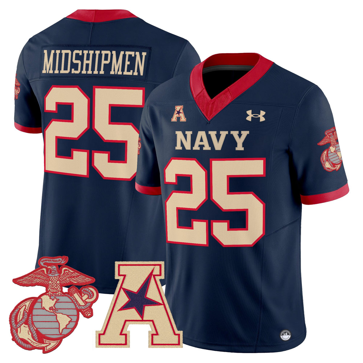 Men's Navy Midshipmen Vapor USMC Premier Jersey - All Stitched