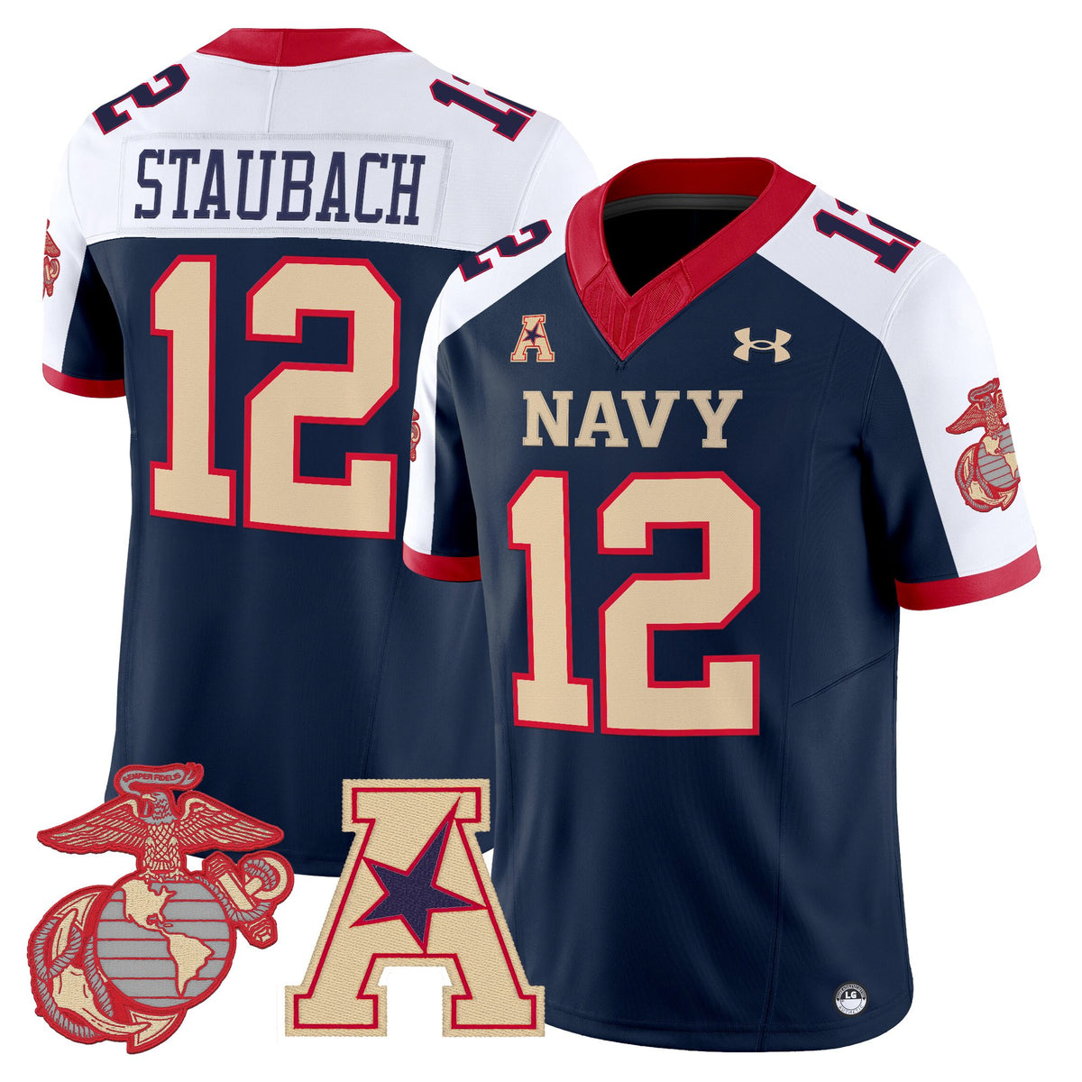 Men's Navy Midshipmen Vapor USMC Premier Jersey - All Stitched