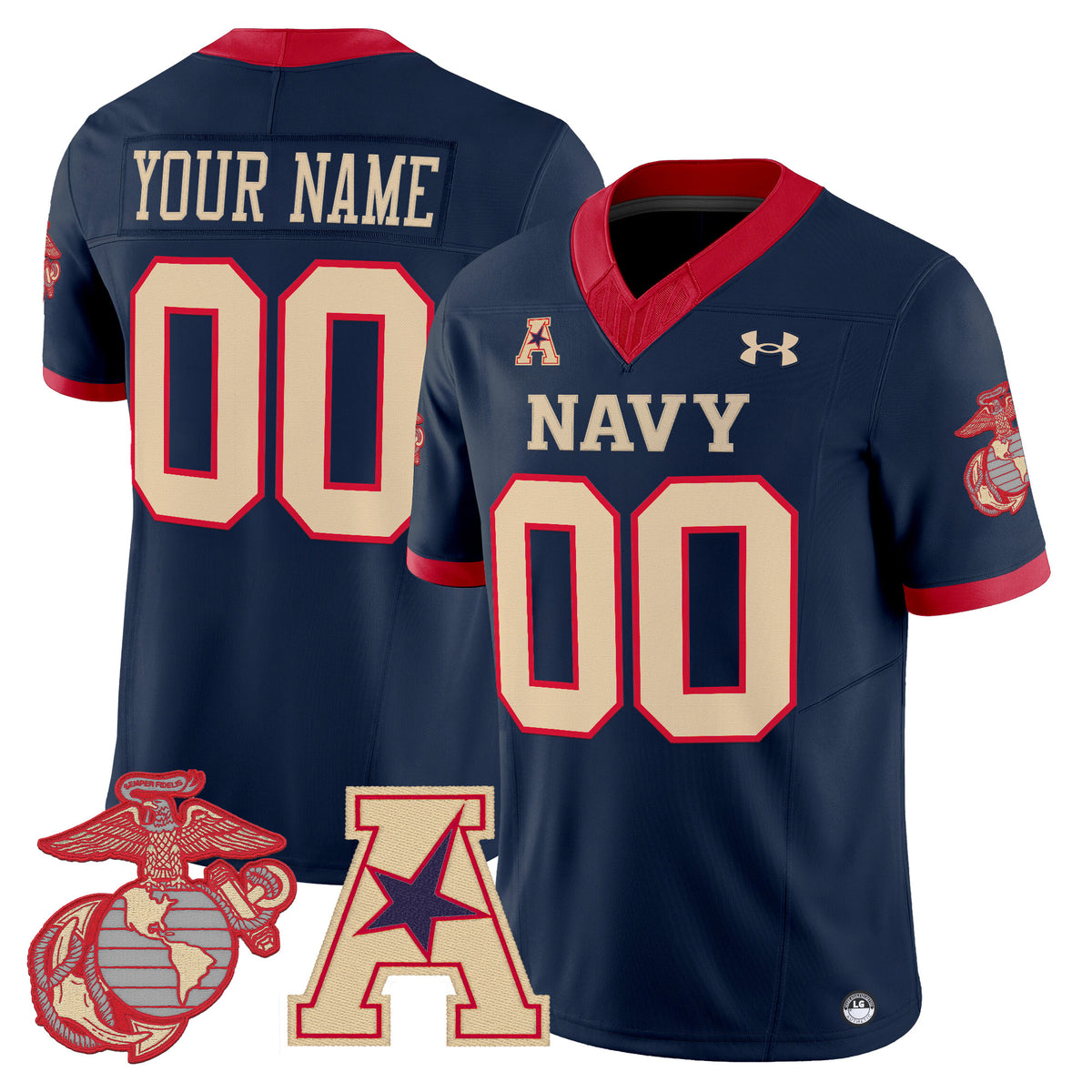 Navy Midshipmen Vapor USMC Premier Custom Jersey - All Stitched