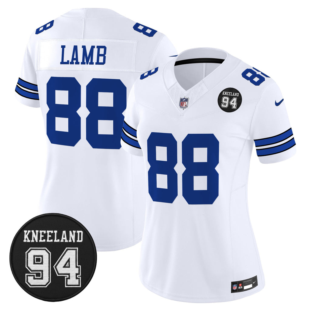 Women's Dallas Cowboys #94 Marshawn Kneeland Memorial Patch Vapor Limited Jersey - All Stitched