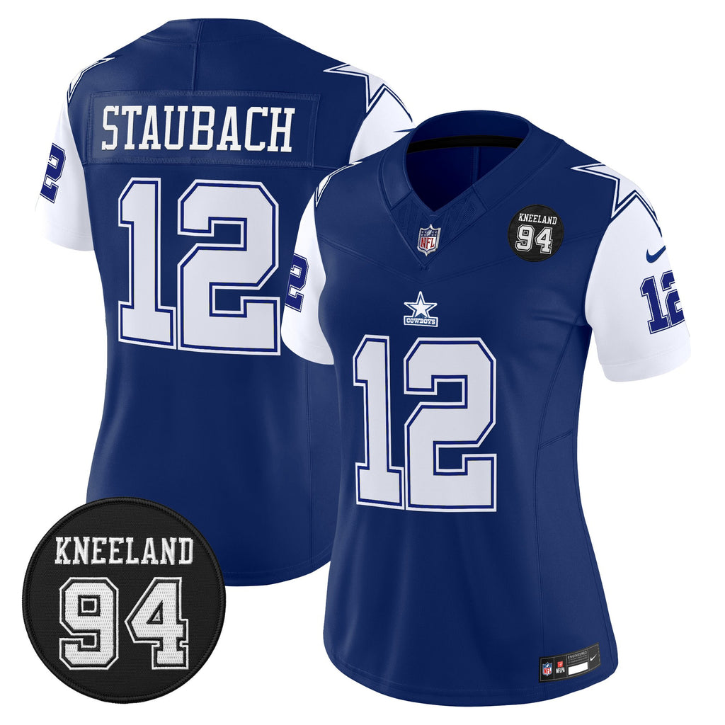Women's Dallas Cowboys #94 Marshawn Kneeland Memorial Patch Vapor Limited Jersey - All Stitched