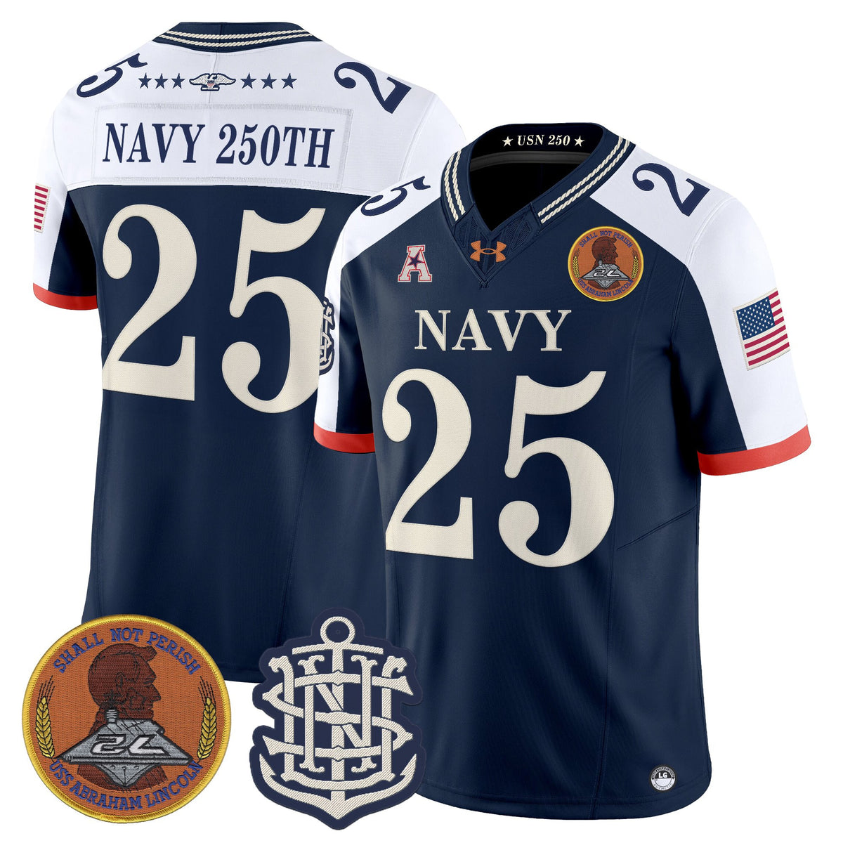 Men's Navy Midshipmen 250th Anniversary Vapor Limited Jersey - Stitched