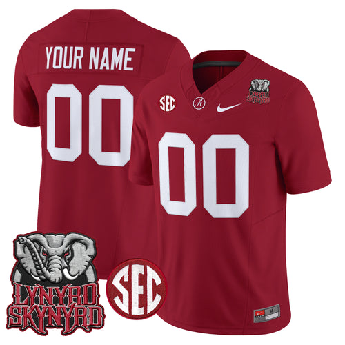 Alabama Crimson Tide x Lynyrd Skynyrd Vapor Limited Custom Jersey - Alabama Map - All Stitched