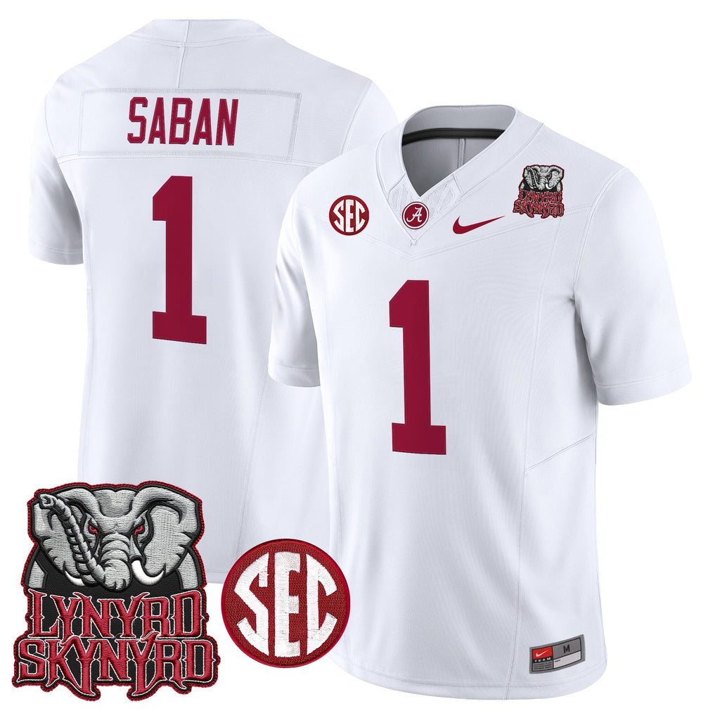 Men's Alabama Crimson Tide x Lynyrd Skynyrd Vapor Limited Jersey - Alabama Map - All Stitched