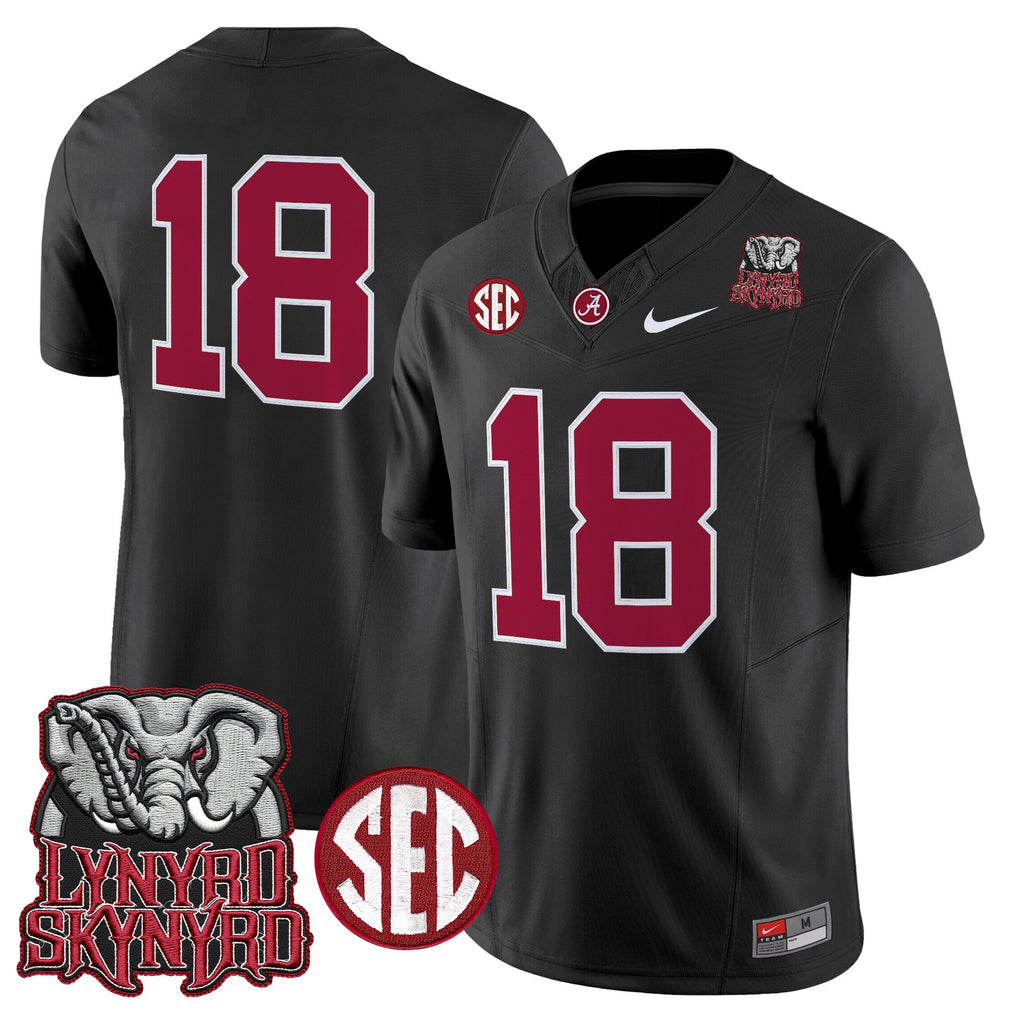 Men's Alabama Crimson Tide x Lynyrd Skynyrd Vapor Limited Jersey - Alabama Map - All Stitched