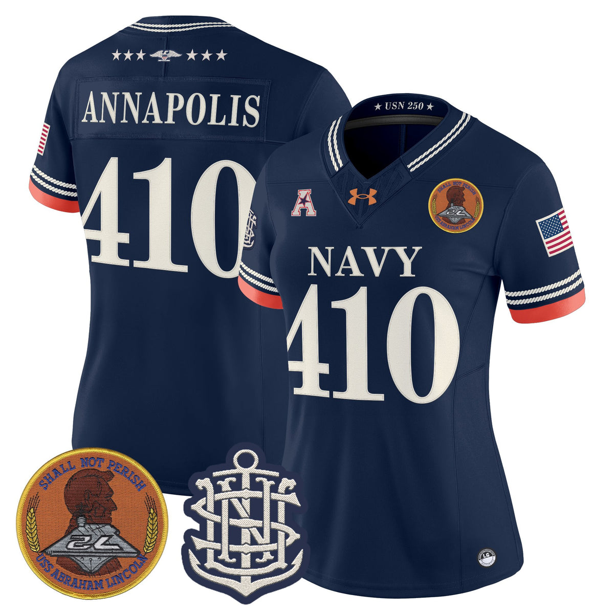 Women's Navy Midshipmen 250th Anniversary Vapor Limited Jersey - Stitched