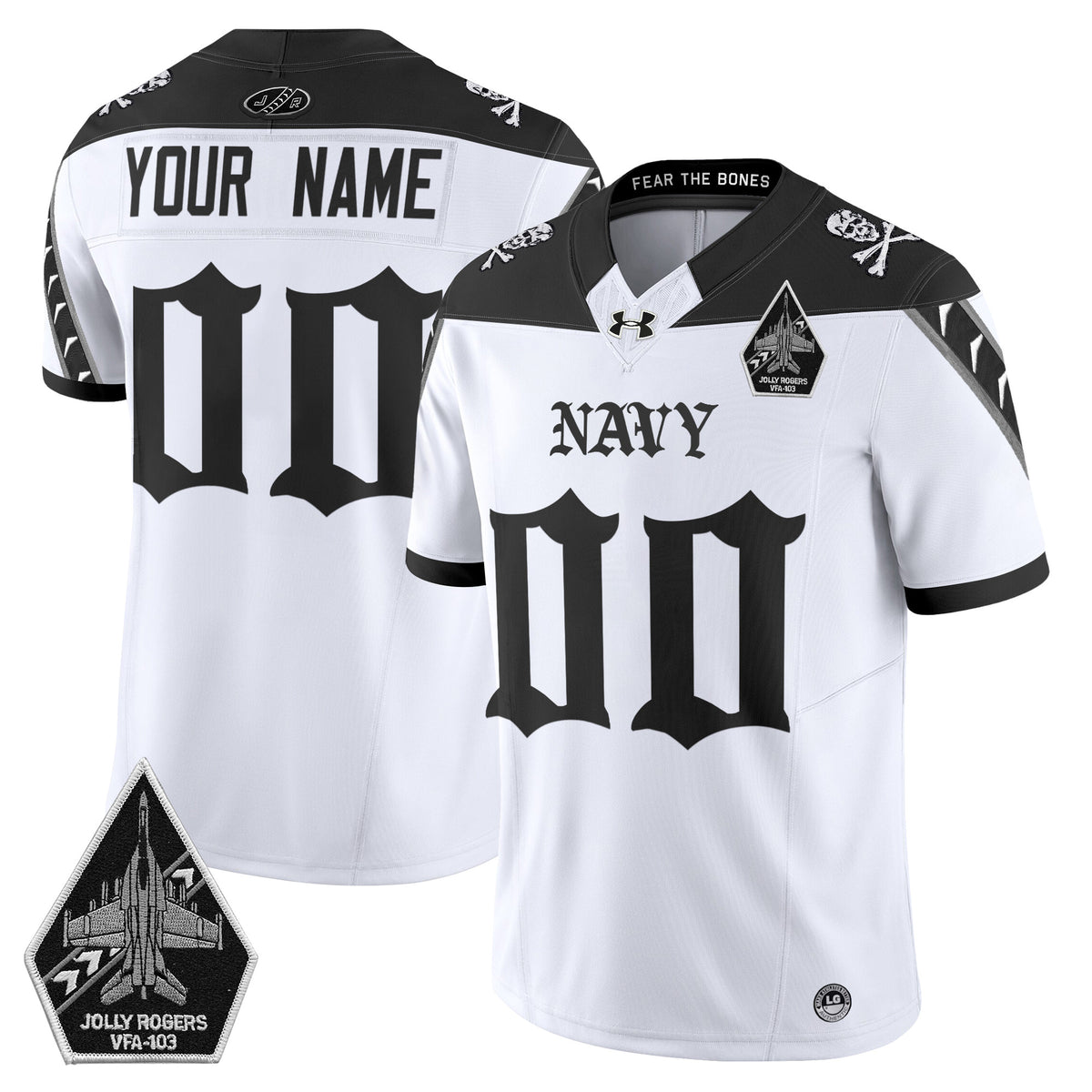 Navy Midshipmen 'Jolly Rogers: Gothic Squadron Edition' Vapor Limited Custom Jersey - All Stitched